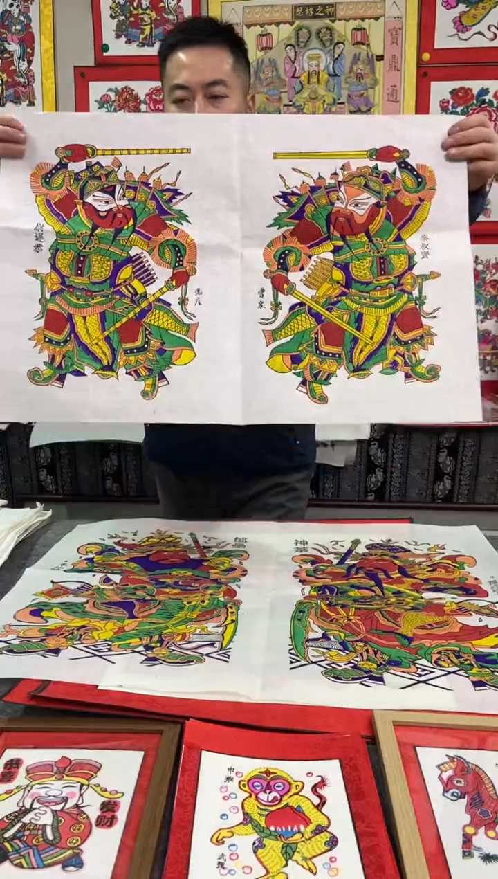 【闪购商品】曹家步下鞭手工制作精品年画