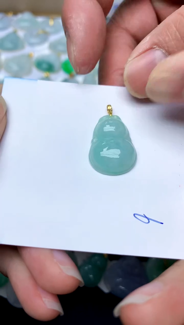 【闪购商品】翡翠颈饰18K金镶嵌6天然A货翡翠