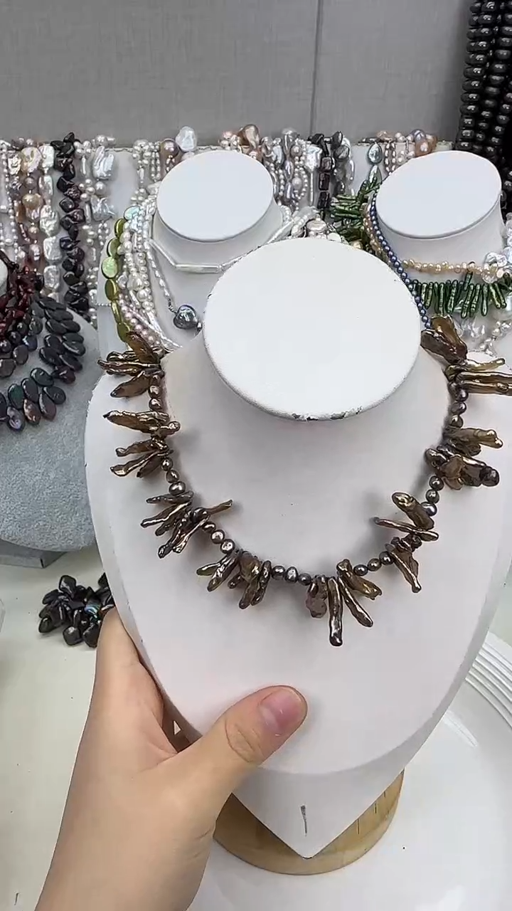 项链银S925镶嵌淡水珍珠1