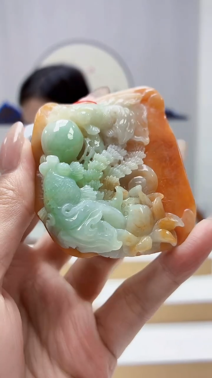 未镶嵌定制翡翠4852MM-毛货挂件63