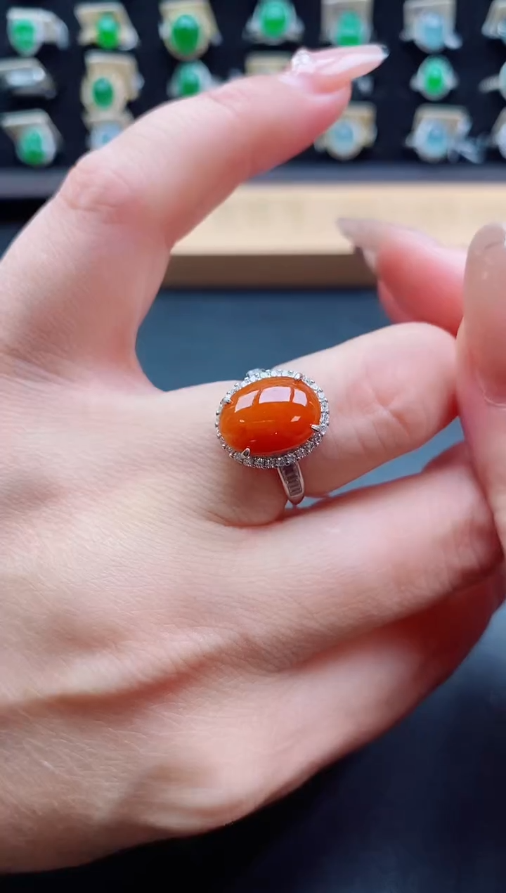 银S925镶嵌戒指翡翠1