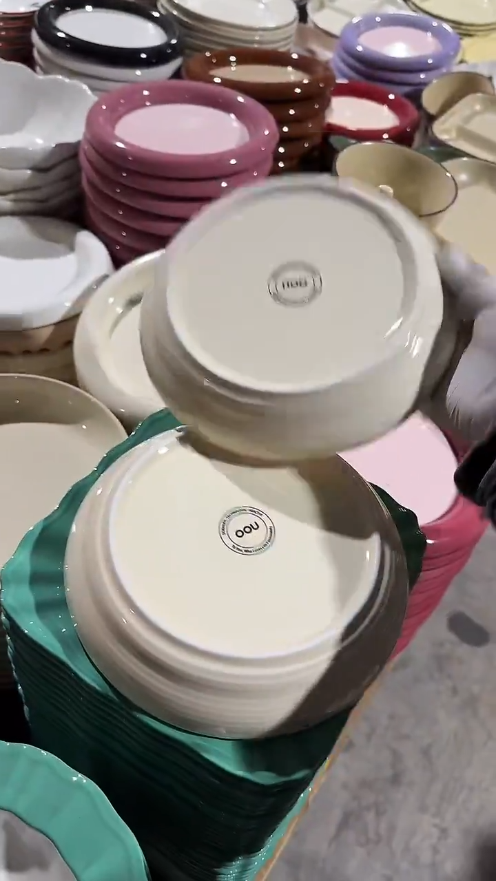 陶瓷2个oou螺纹深盘微瑕 凑满20元包邮