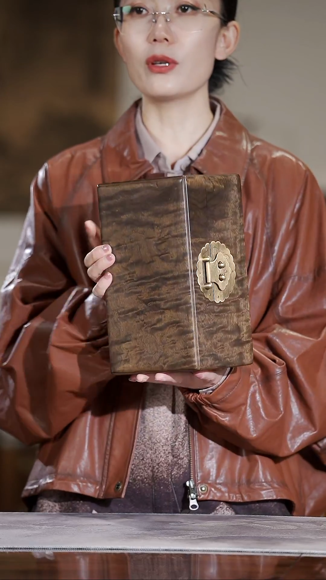 金丝楠047水波纹一木一器首饰盒