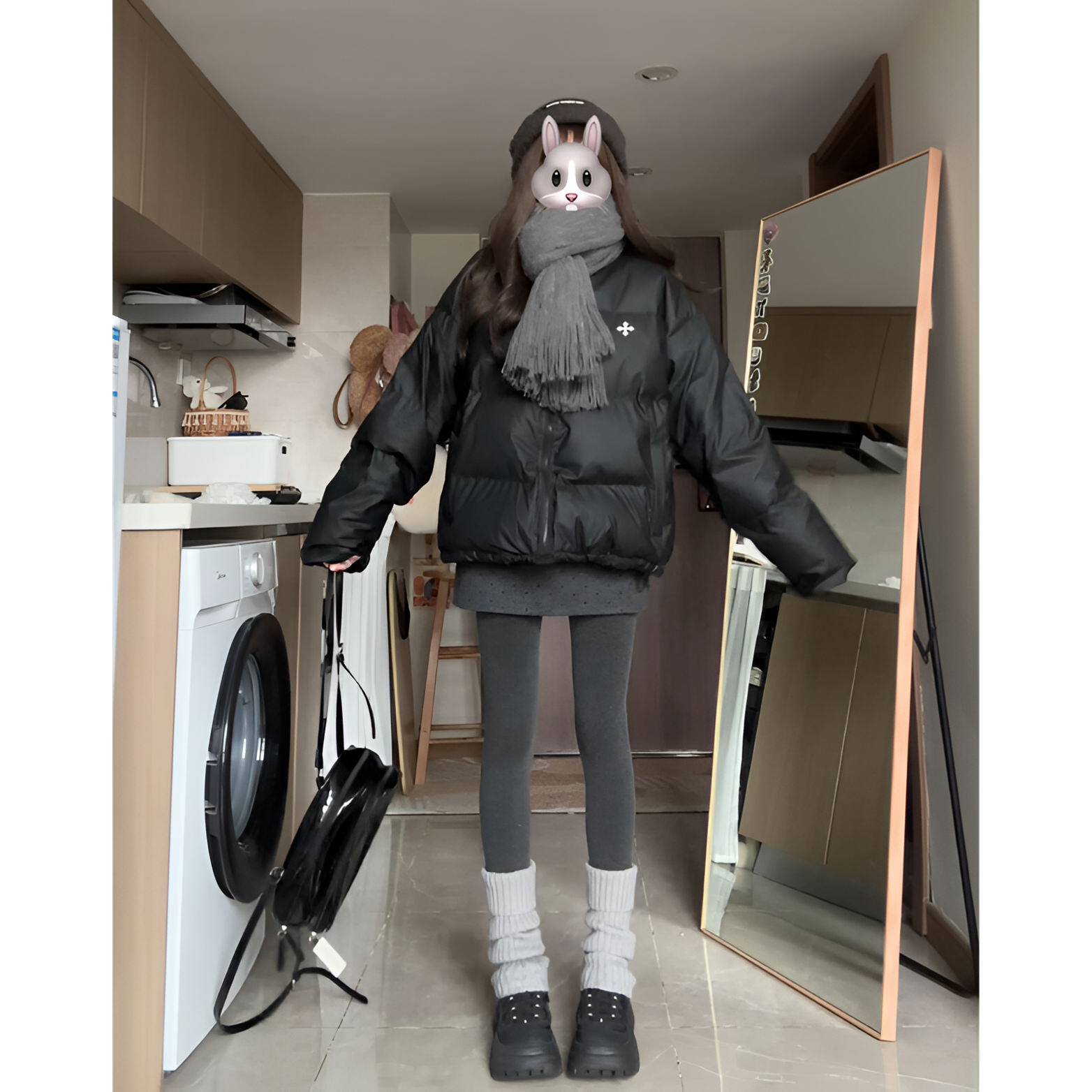 棉服女2025冬季新款韩系宽松加厚百搭短款纯色立领叠穿棉衣外套潮