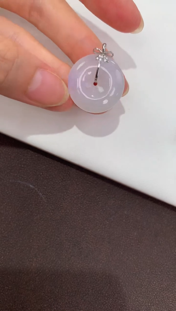 翡翠18K金镶嵌颈饰天然缅甸a货翡翠