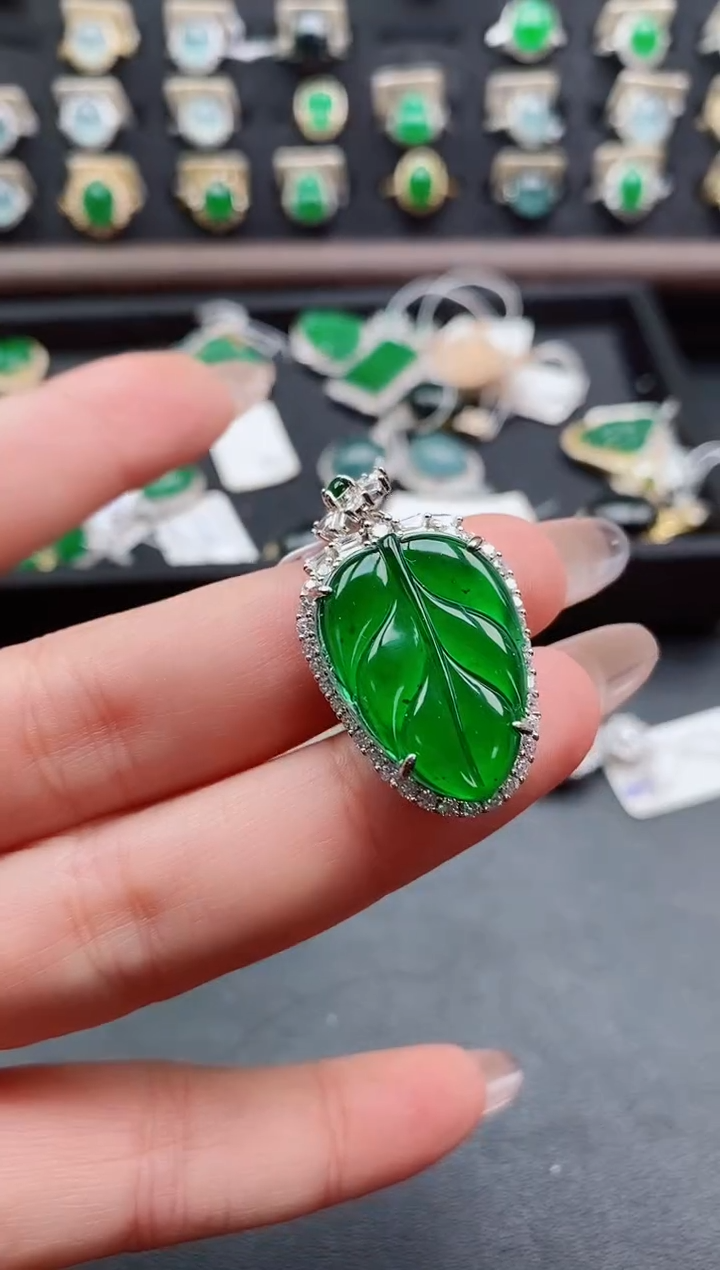 吊坠(不含链)银S925镶嵌翡翠1