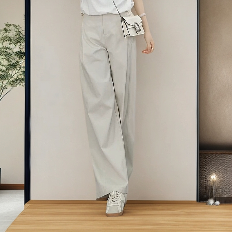 天丝棉A版风琴裤压褶显瘦阔腿休闲裤时尚女裤子