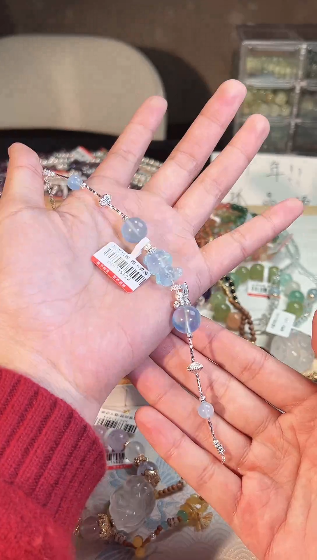 【闪购商品】海蓝宝石手链未镶嵌Q494手串