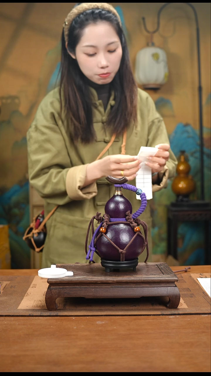 YN078复古网兜款天然酒葫芦（一物一拍）