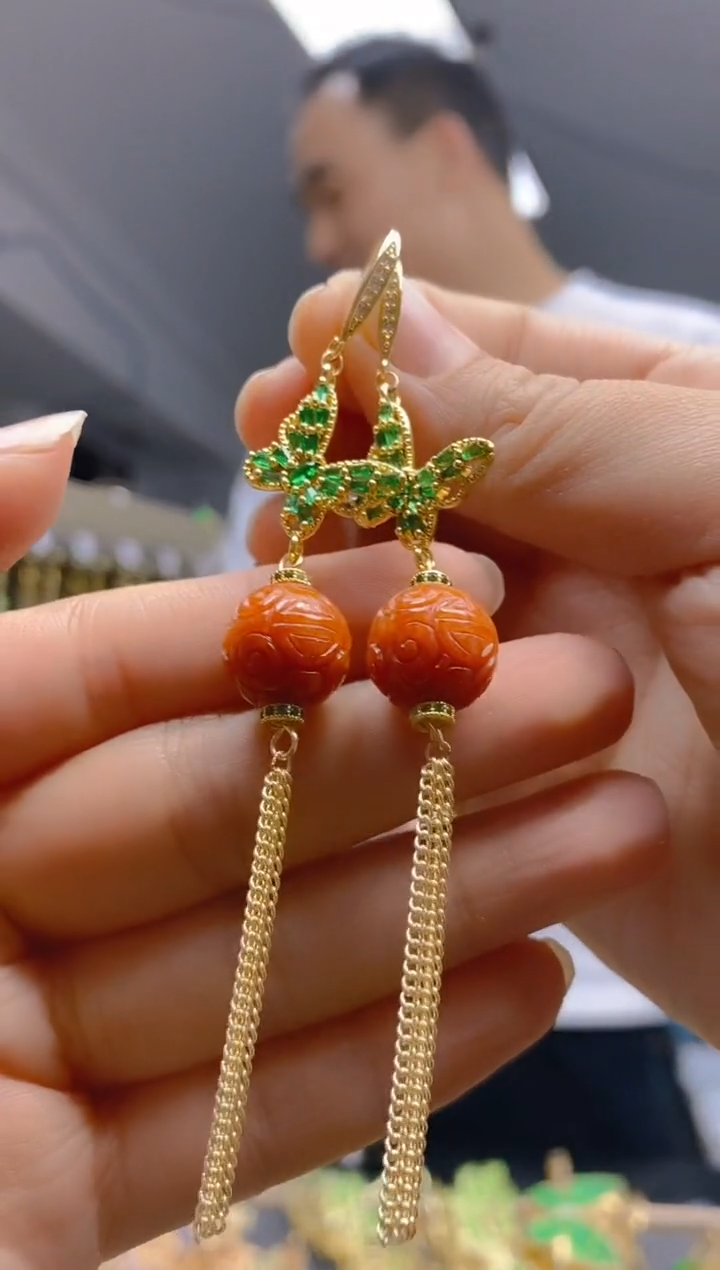 【闪购商品】翡翠耳饰合金0297翡翠耳钩