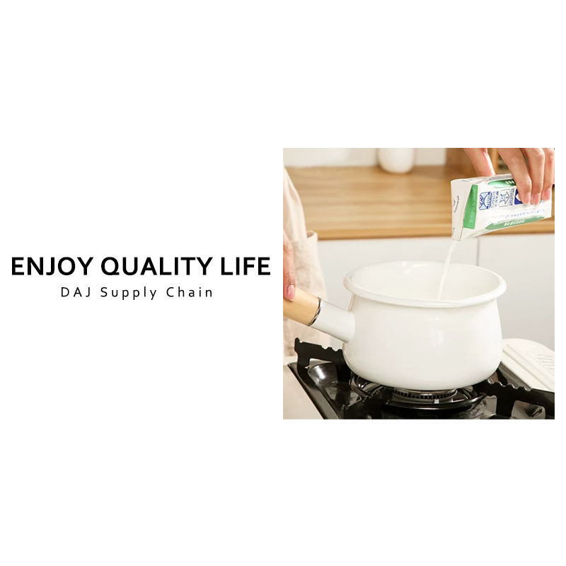 木柄带环搪瓷小奶锅加热牛奶专用煮奶茶不粘锅辅食热油小锅煮面