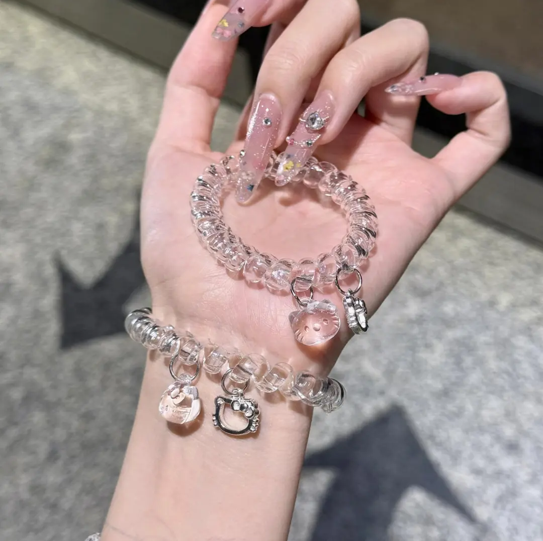 新款甜美电话线发圈简约头绳无痕夏天发绳清新百搭日常高弹力耐用