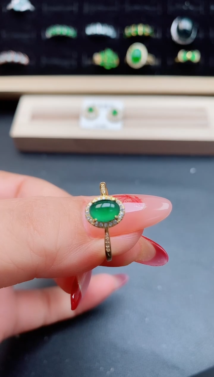 【闪购商品】翡翠戒指银S925镶嵌50800