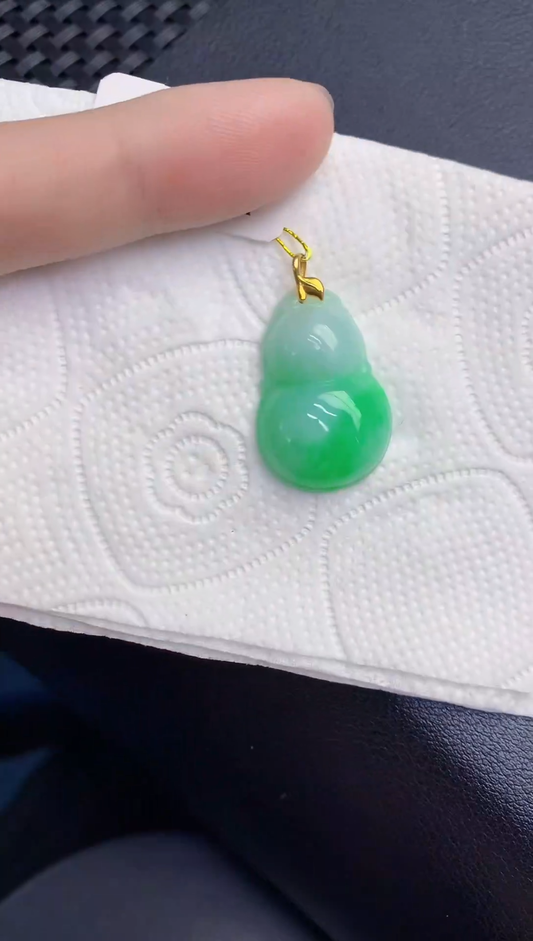 颈饰18K金镶嵌翡翠天然翡翠缅甸A货
