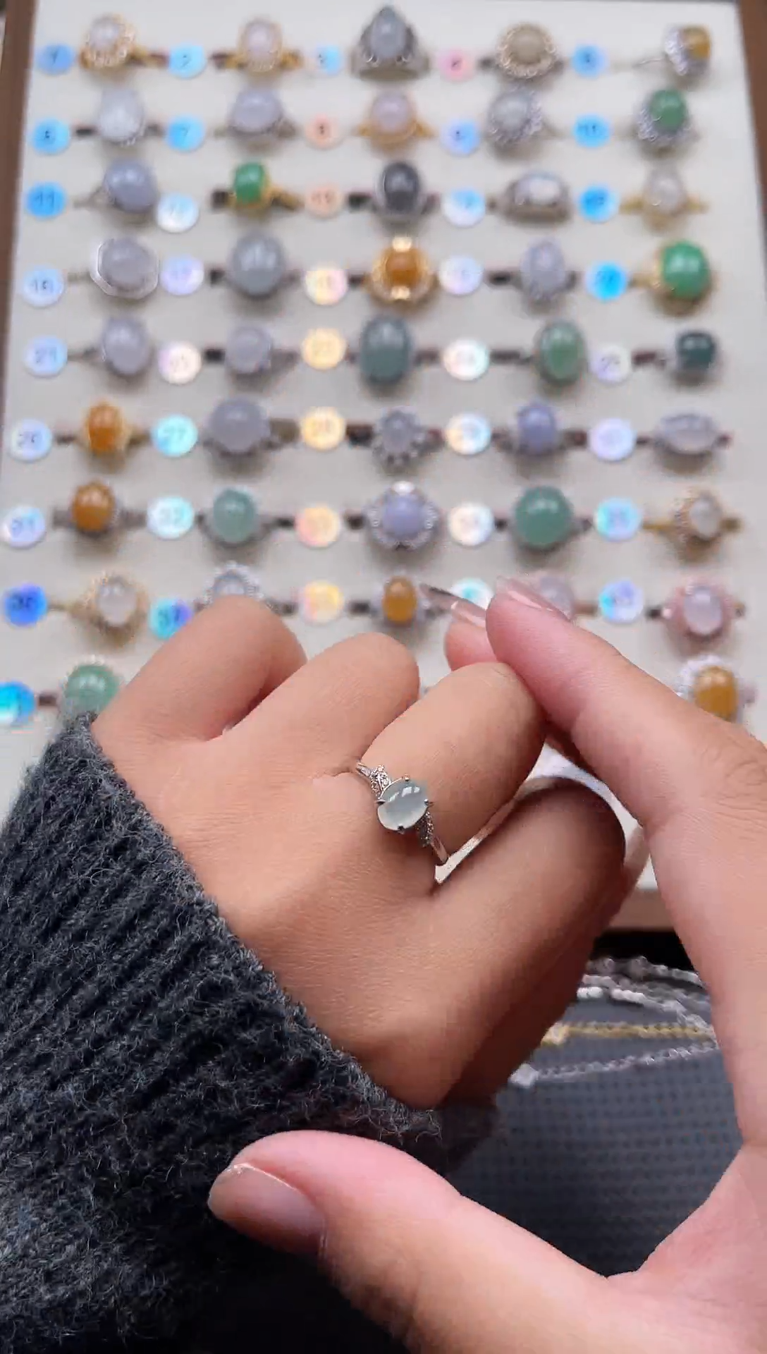 【闪购商品】翡翠戒指银S925镶嵌天然A货翡翠戒指