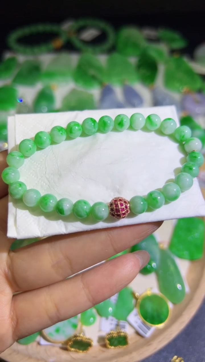 【闪购商品】翡翠手串未镶嵌Q缅料A货翡翠/支持复检/一件