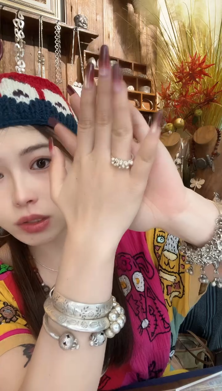 无925银小**跑戒指