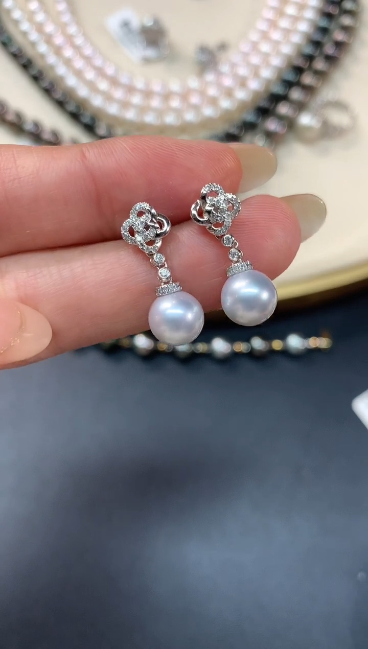 【闪购商品】海水珍珠耳饰18K金镶嵌耳饰A109|3680