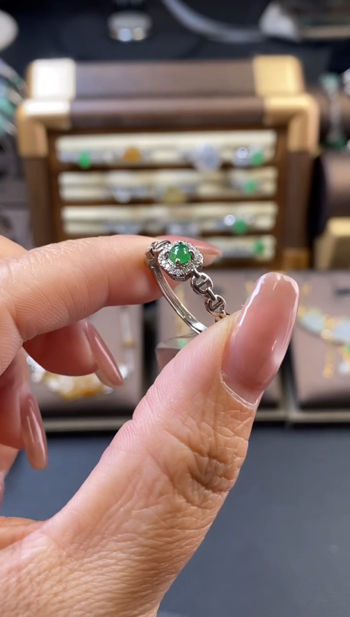 颈饰银S925镶嵌翡翠15677