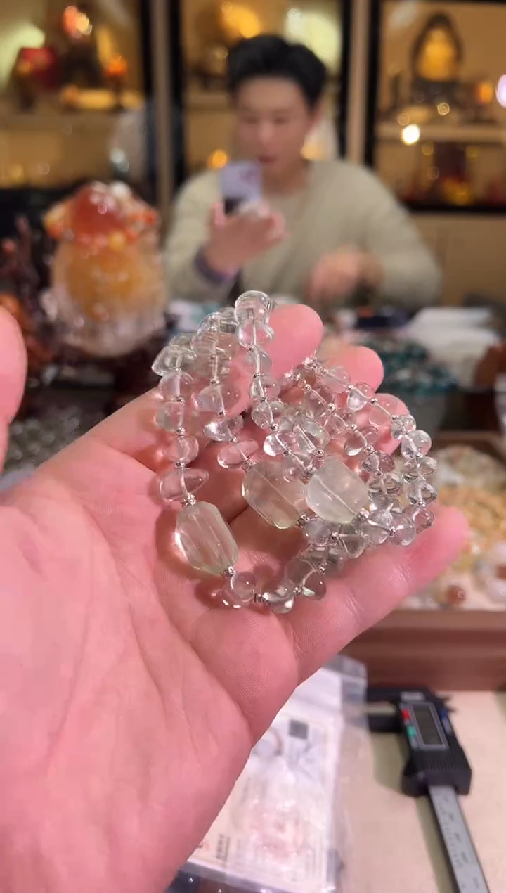 未镶嵌手链水晶mm+全净绿水晶糖豆DIY（多样性发一）
