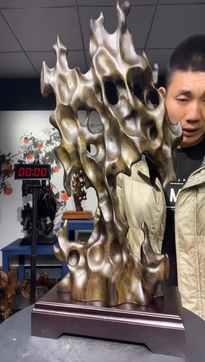 【闪购商品】香榧木木雕金丝楠木工艺品摆件