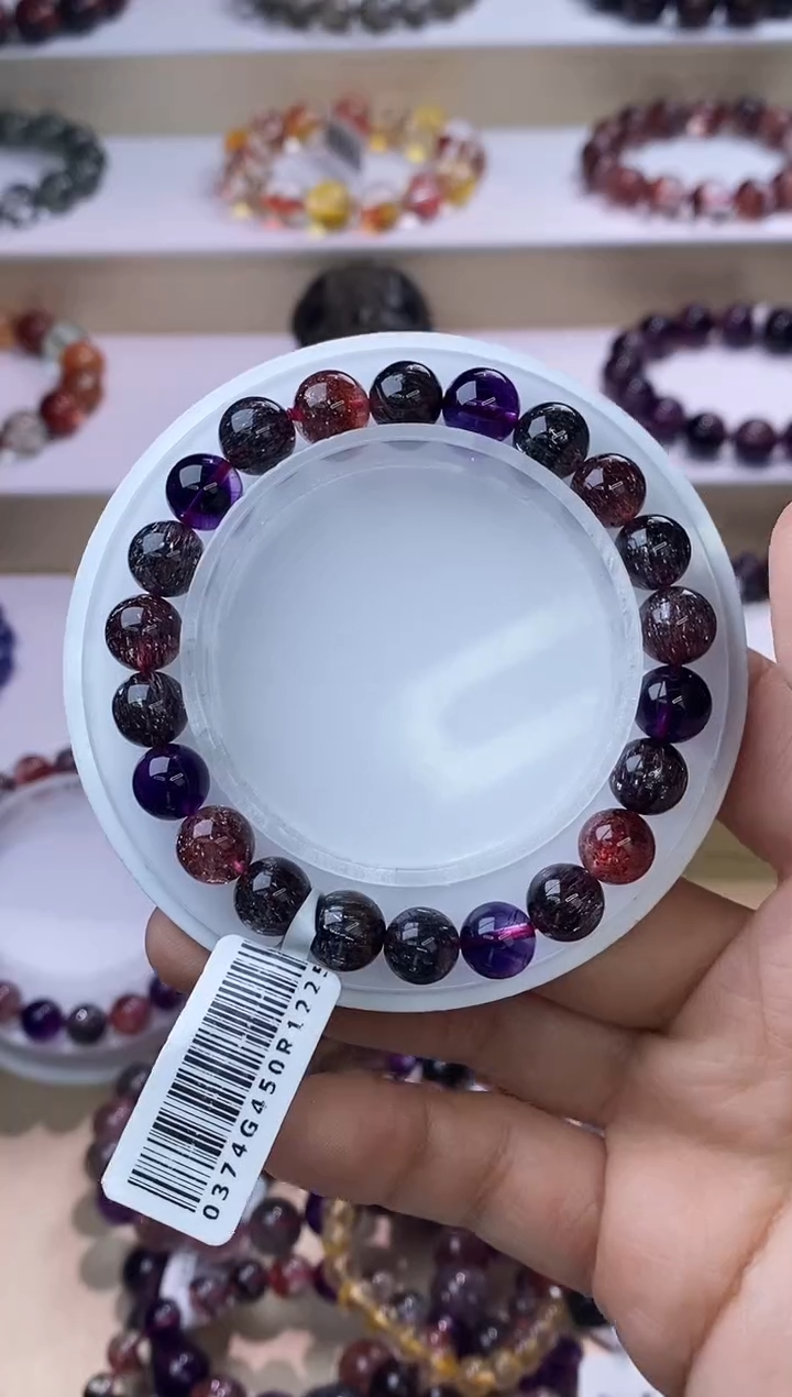 【闪购商品】水晶手链未镶嵌黑加仑超七8m+