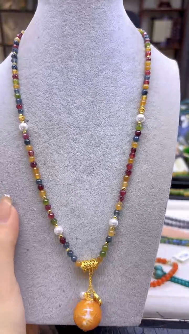 未镶嵌毛衣链碧玺DIY款X741