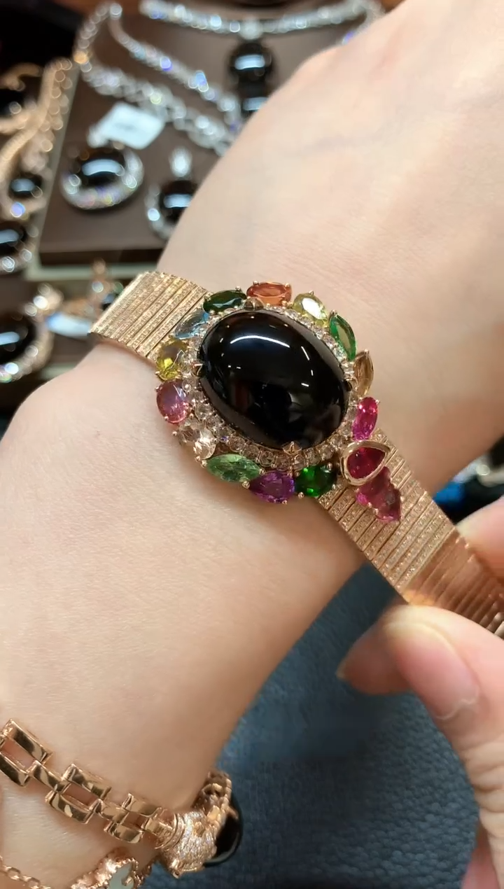 【闪购商品】翡翠手链18K金镶嵌m175不退换