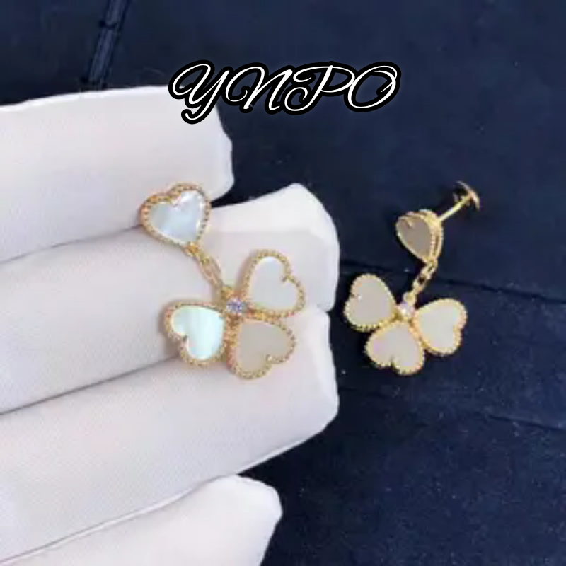 简约 经典 爱心双花耳钉