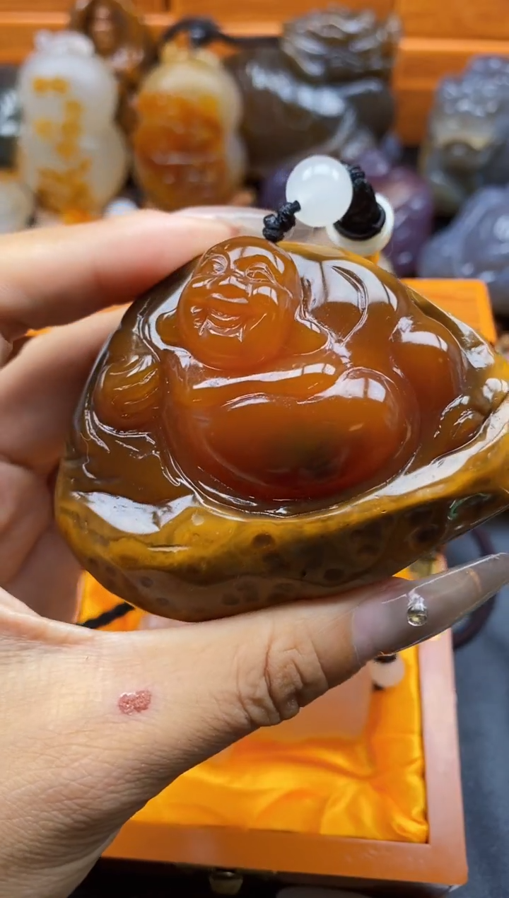 玛瑙/玉髓挂件未镶嵌青****流ll