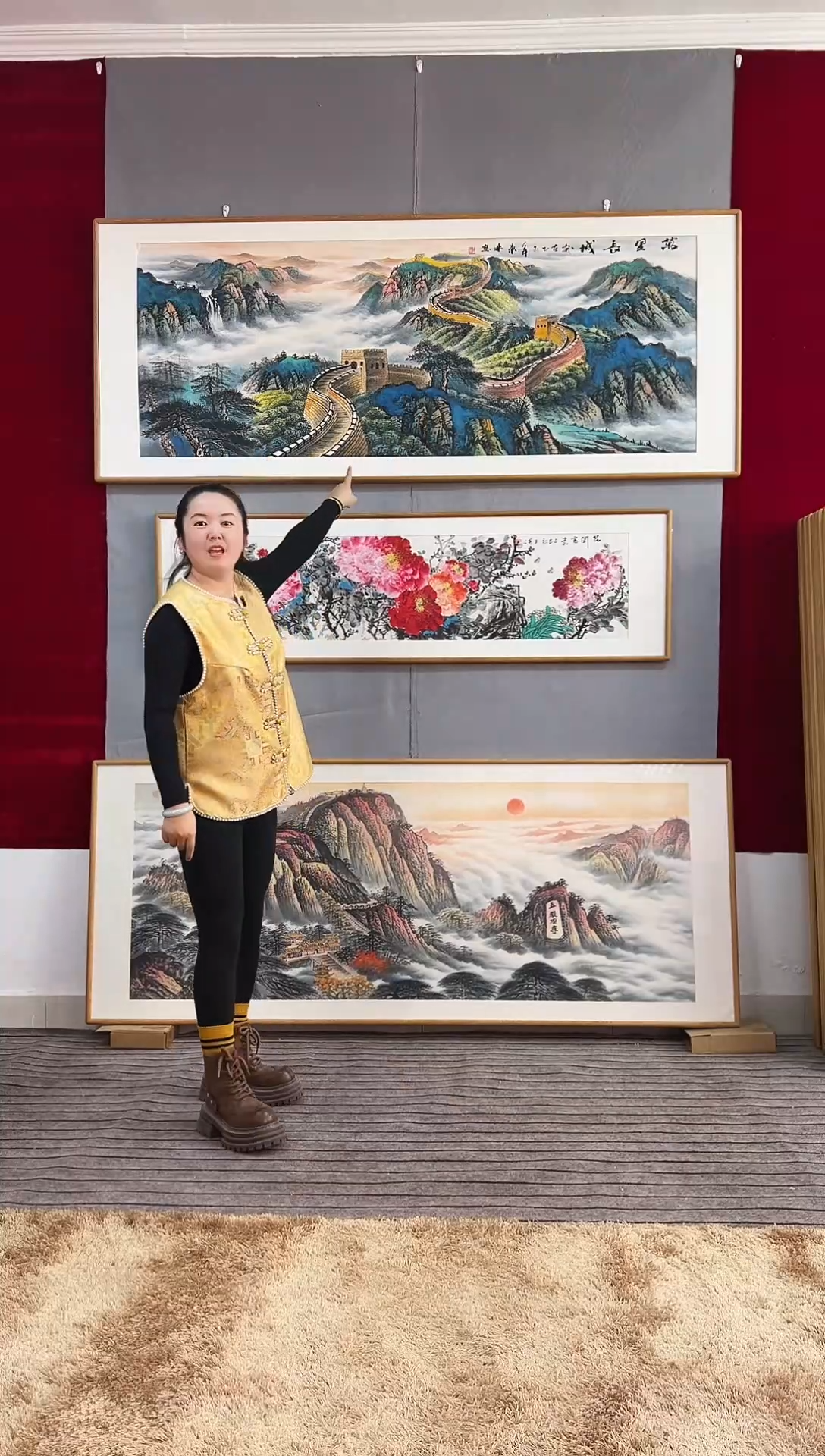 国画手绘长城202*82尺寸