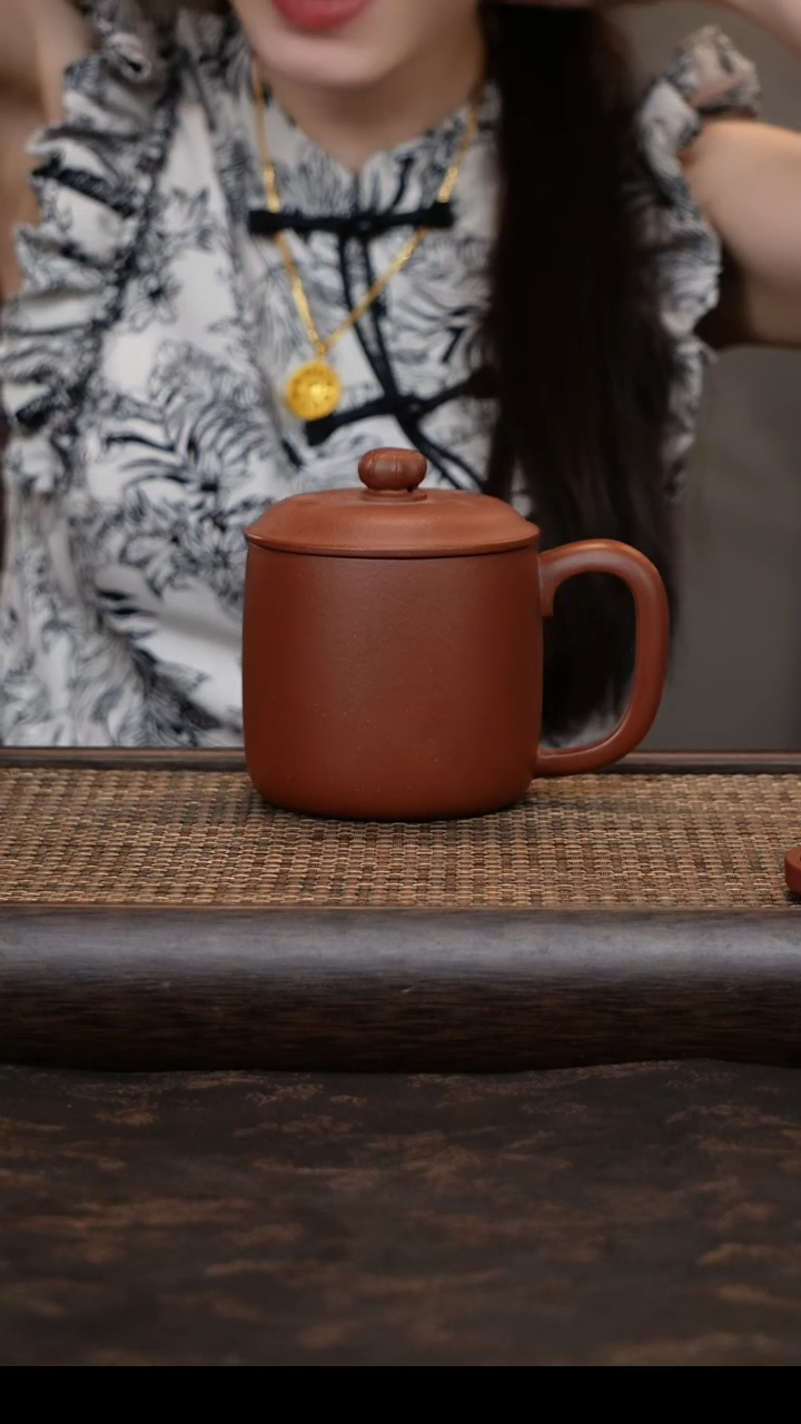 茶杯紫砂底槽青老板杯暇