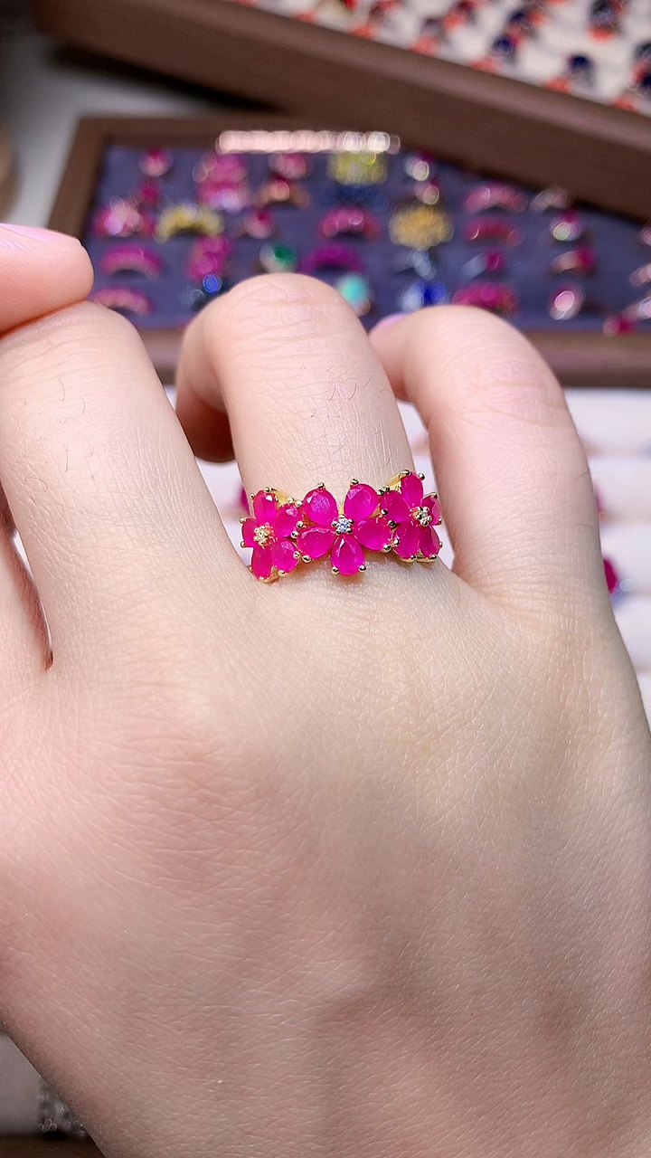 【闪购商品】红宝石戒指银S925镶嵌000