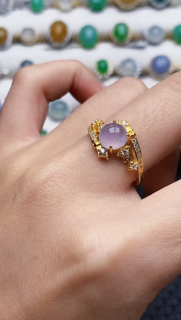 银S925镶嵌戒指翡翠3342