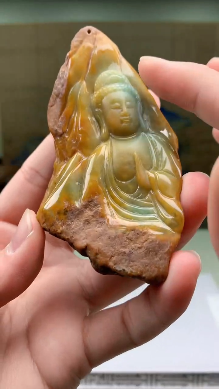 【闪购商品】定制翡翠未镶嵌5028bb-毛货挂件182赠底座