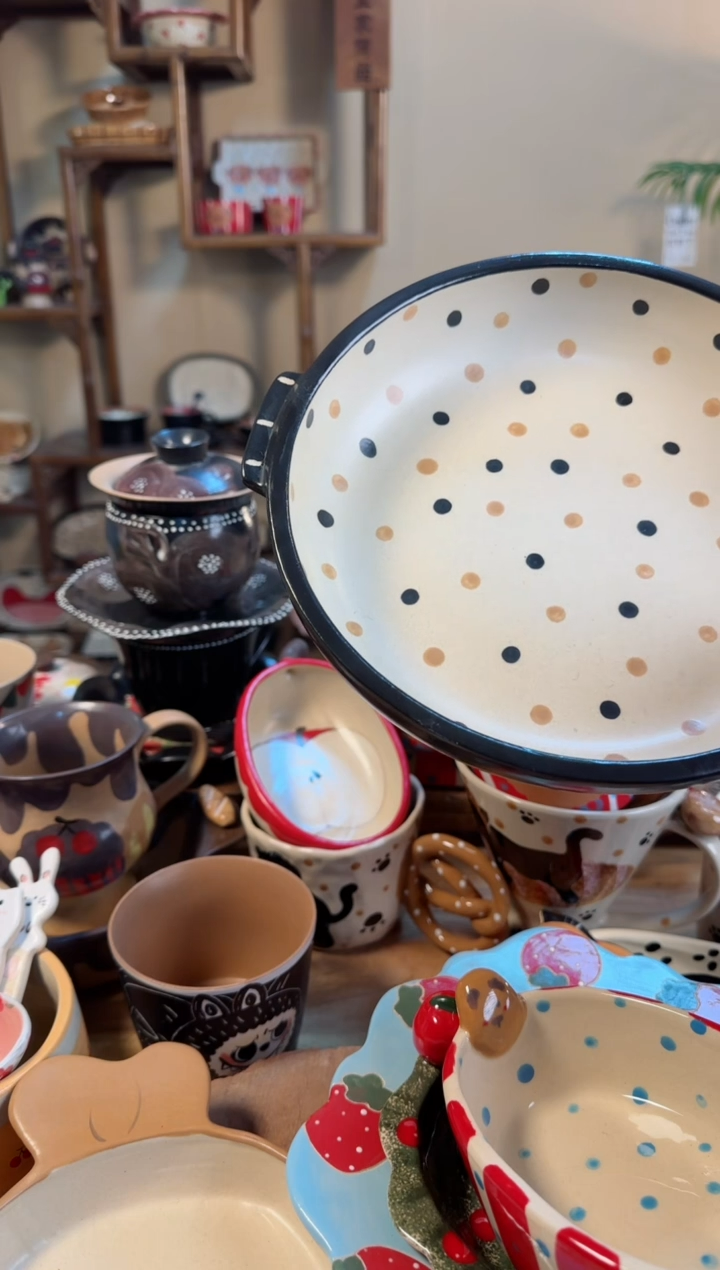 【闪购商品】点点盘高温瓷器瓷器