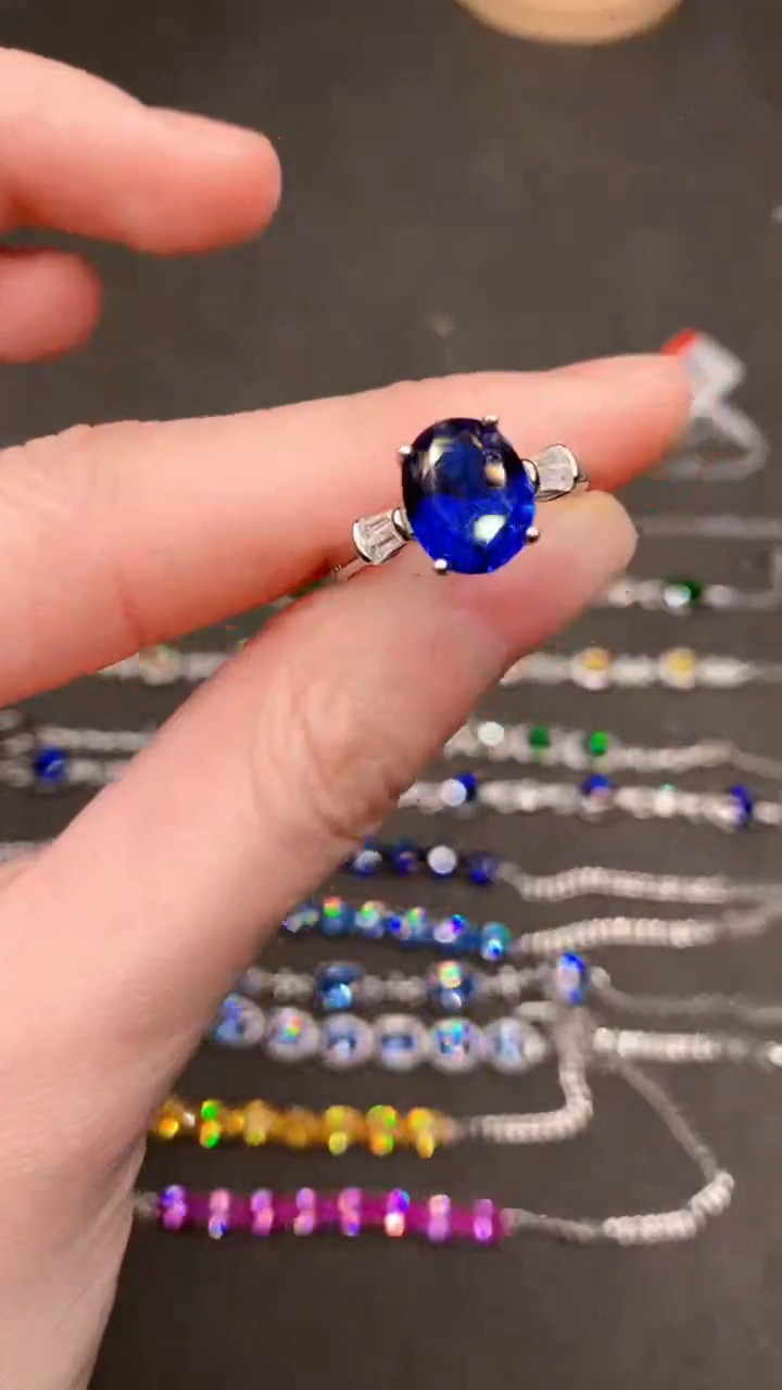 【闪购商品】蓝宝石戒指银S925镶嵌.......