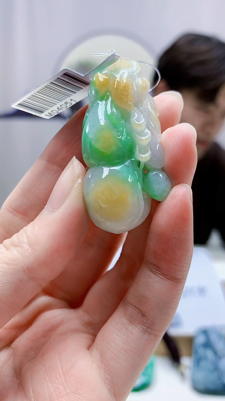 未镶嵌定制翡翠5145zm-毛货挂件葫芦39