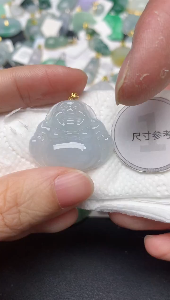 颈饰18K金镶嵌翡翠天然缅甸A货翡翠