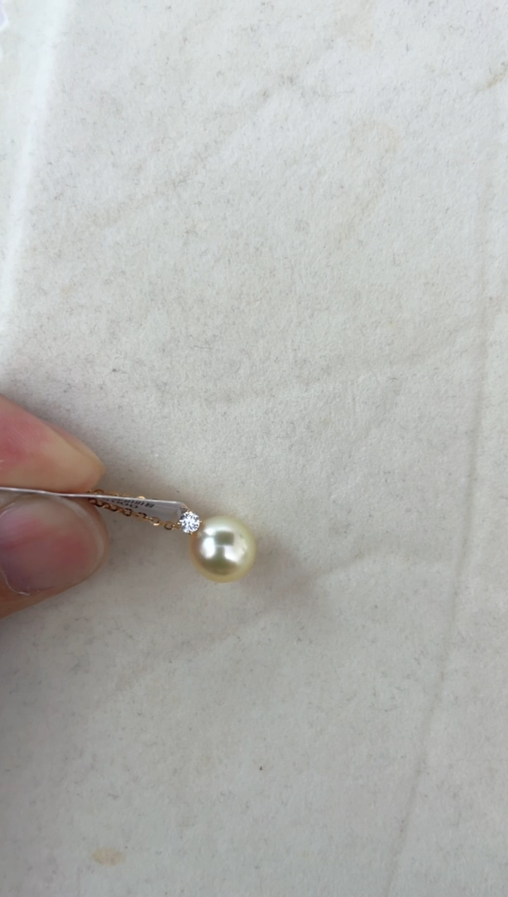 【闪购商品】海水珍珠吊坠(赠链)18K金镶嵌吊坠赠银链