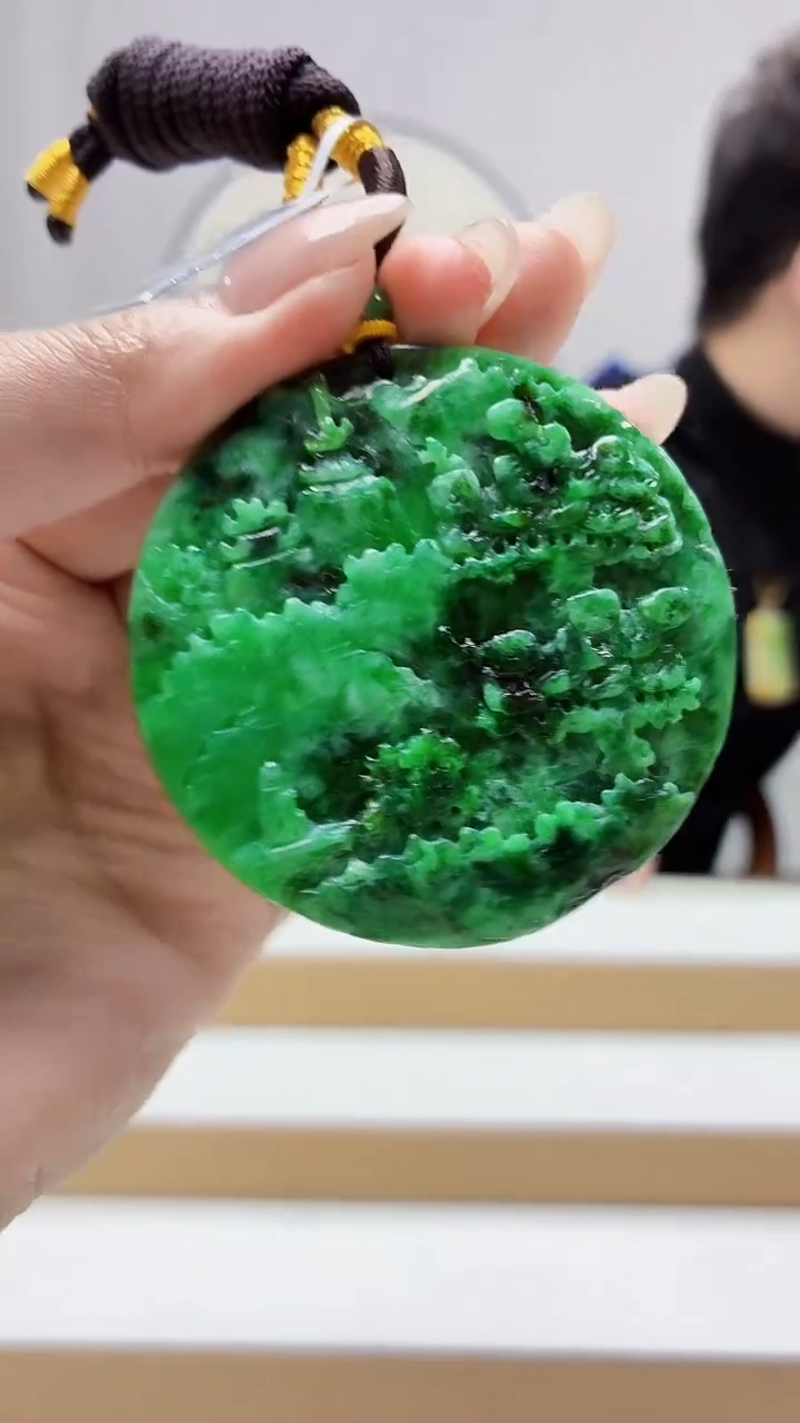 未镶嵌定制翡翠4688MM-毛货挂件146