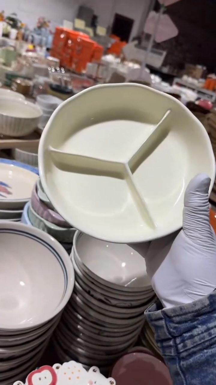 陶瓷三格碗 微瑕凑满20元包邮