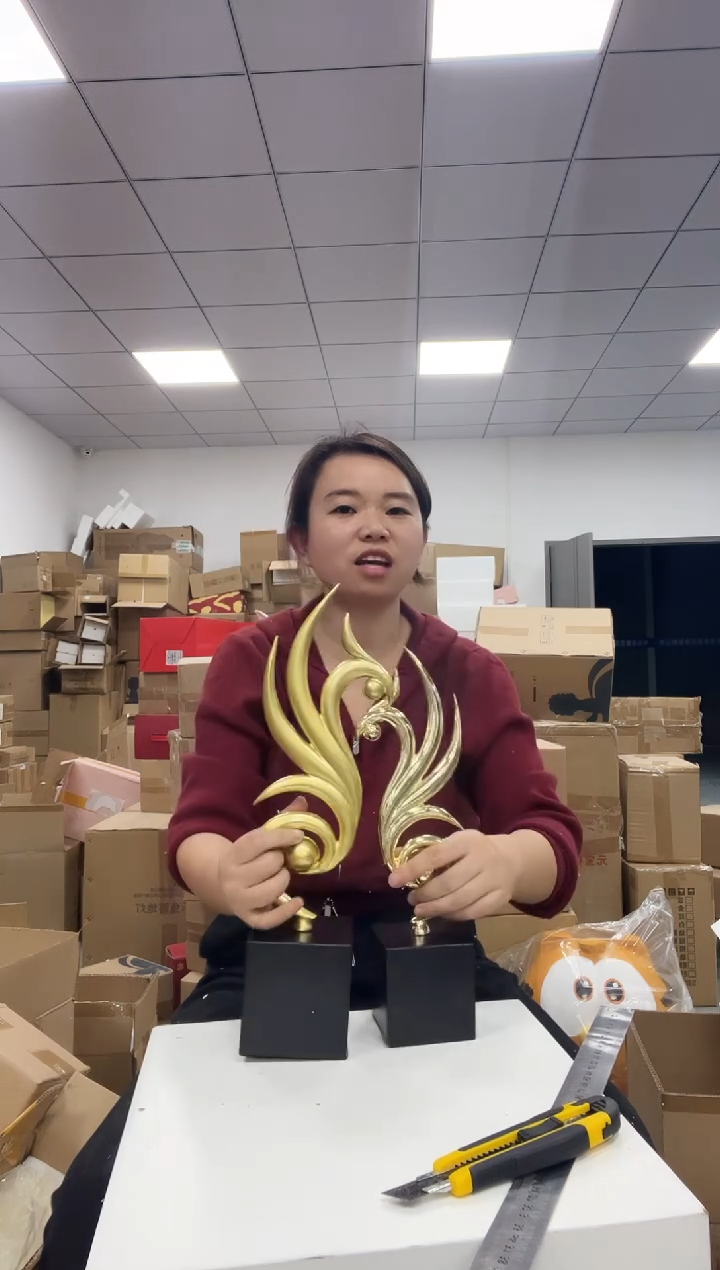 树脂凤凰余飞摆件1对