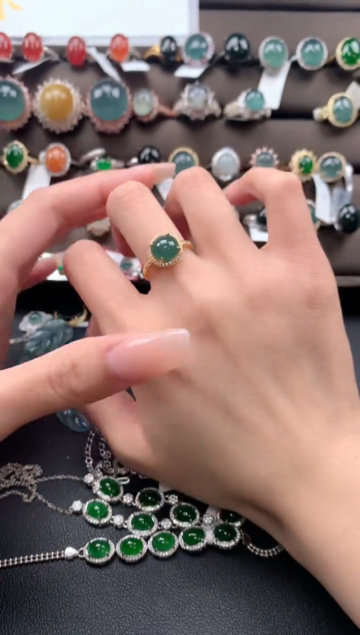 【闪购商品】翡翠戒指银S925镶嵌432432423