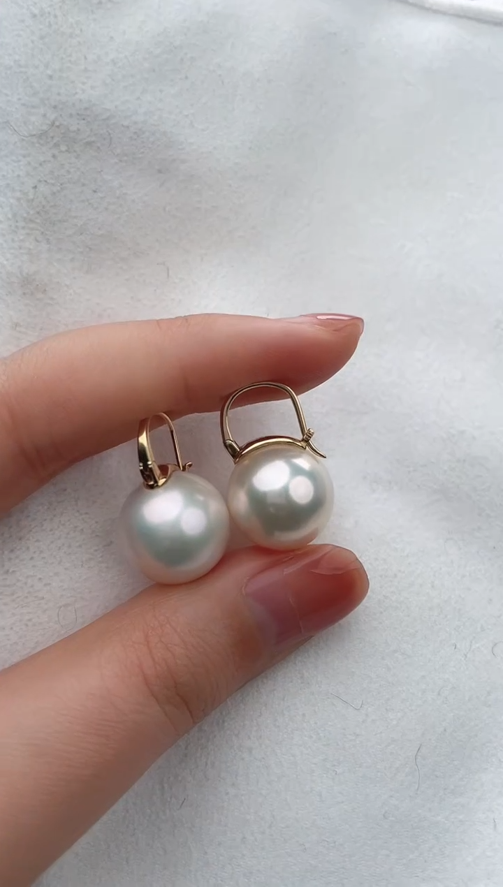 【闪购商品】淡水珍珠耳饰18K金镶嵌1