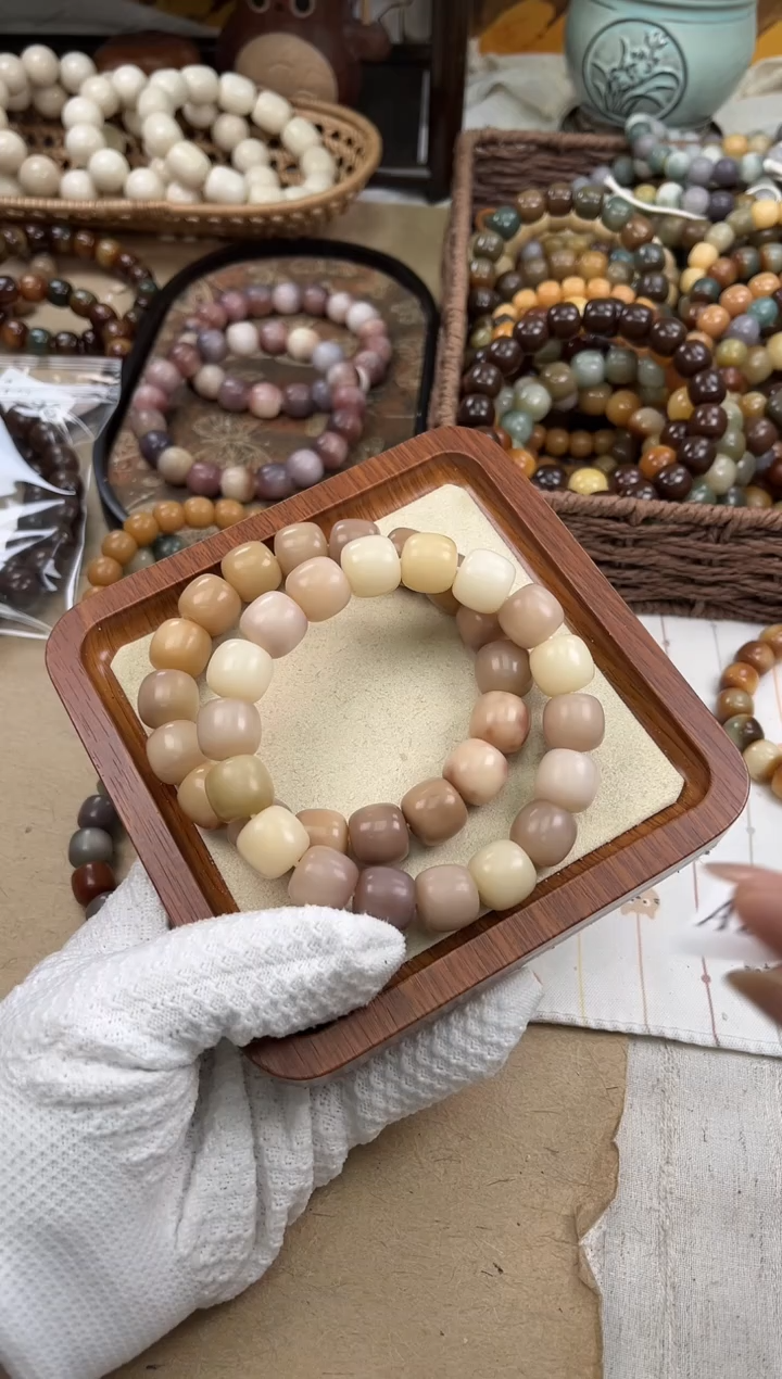 手串菩提根/象牙果a358 卡15 干磨玫瑰瑕疵