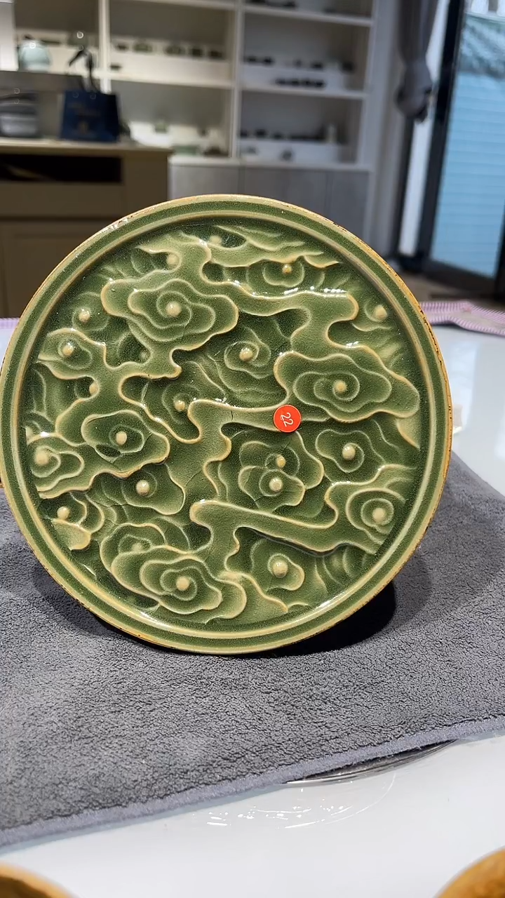 公道杯瓷风原生态原矿葱绿壶承