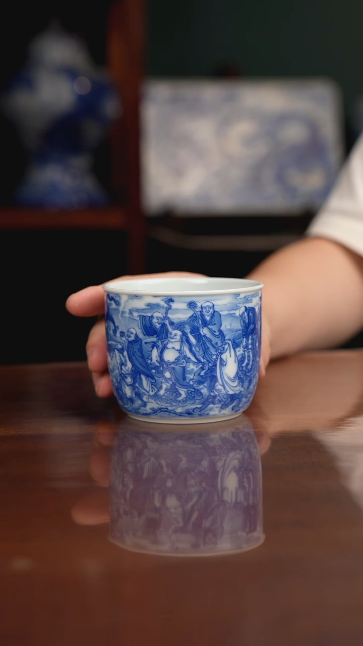 晓竹窑 十八罗汉渡海图