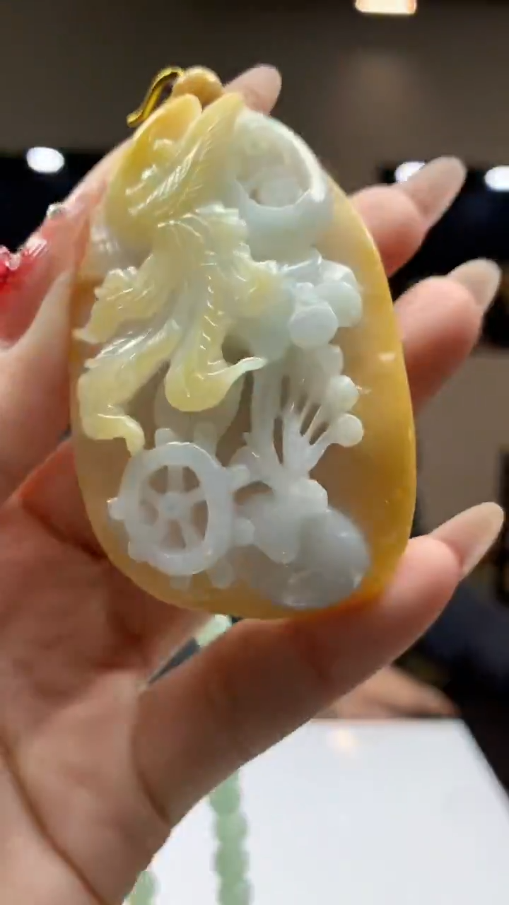 【闪购商品】定制翡翠未镶嵌1030ry-毛货挂件赠珠链35