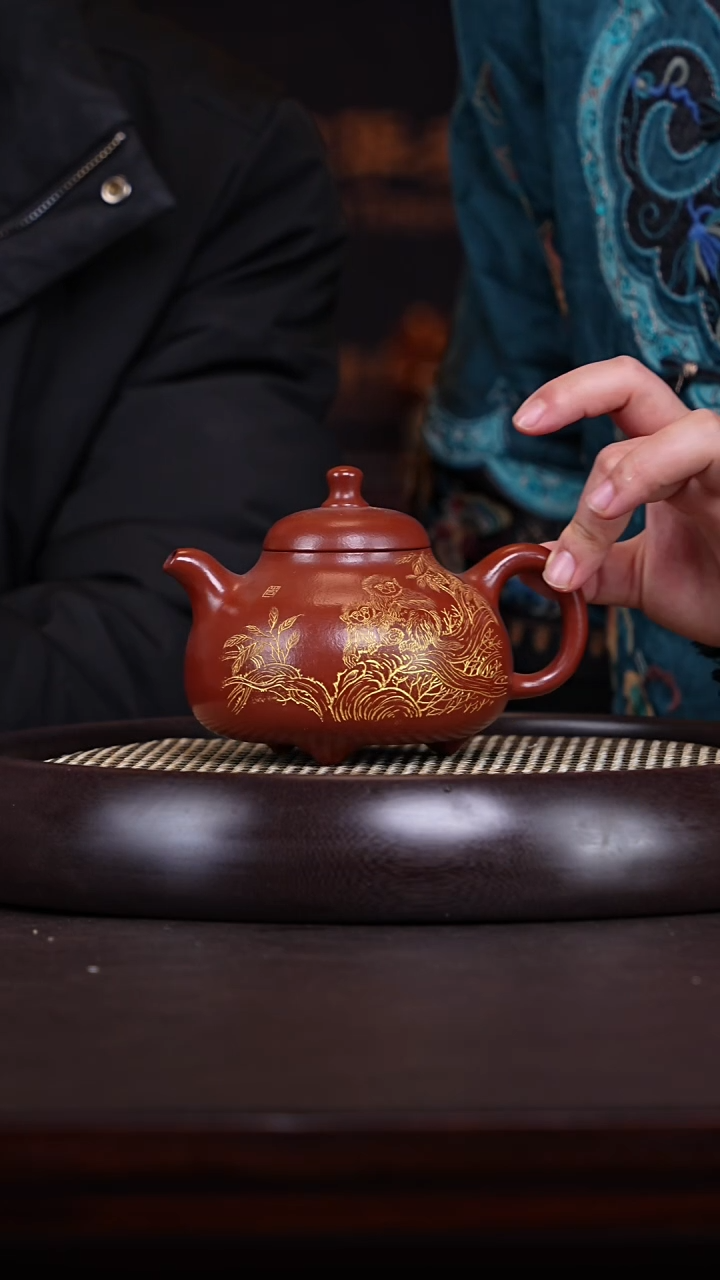 【闪购商品】紫砂茶壶张赦棠20-15 大红泥三足炉鼎